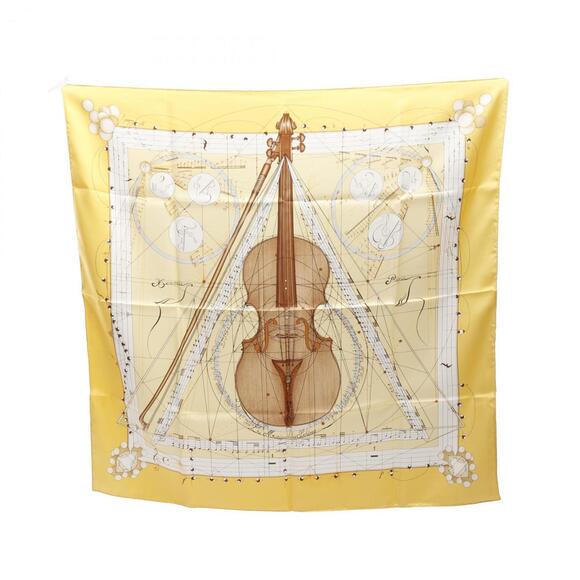 HERMES Authentic Yellow Silk Scarf - Picture 1 of 5